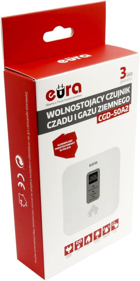 Czujnik czadu i gazu ziemnego 2w1 Eura CGD-50A2
