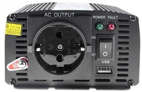 PRZETWORNICA NAPIĘCIA Green Cell 12V / 230V 500W/1000W MODYFIKOWANA SINUSOIDA