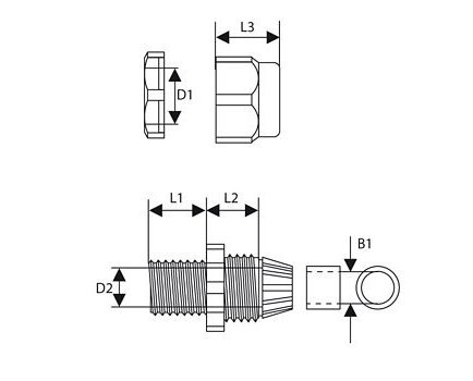 Dławnica kablowa z gwintem PG-29 jasnoszary (1szt.)