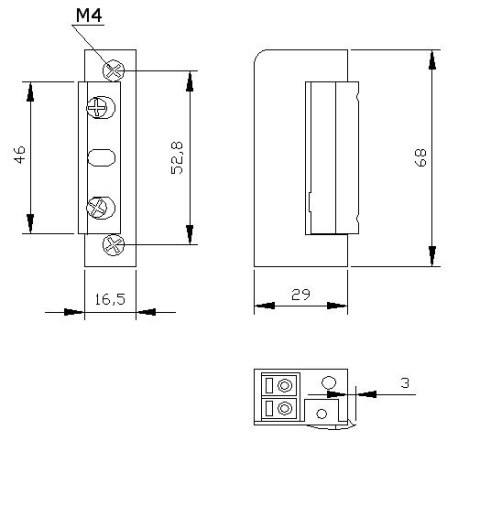 ZACZEP ELEKTRA R5 Z PAMIĘCIĄ Z BLOK. SYMETR. wąski 16,5mm