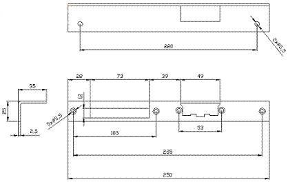 SZYLD ELEKTRA KĄTOWY DŁUGI PRAWY MAL.; 2423