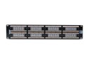 Patch panel 19" 48 portów, kat.5e, U/UTP, 2U, czarny (kompletny)