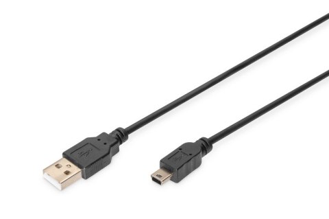 Kabel połączeniowy USB 2.0 HighSpeed "Canon" Typ USB A/miniUSB B (5pin) M/M czarny 1m