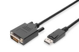 Kabel adapter Displayport z zatrzaskiem 1080p 60Hz FHD Typ DP/DVI-D (24+1) M/M czarny 2m