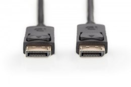 Kabel połączeniowy DisplayPort z zatrzaskami 4K 60Hz UHD Typ DP/DP M/M czarny 2m