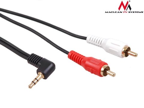 Przewód mini jack 3,5mm kątowy 2RCA 1m MCTV-824 Czarny