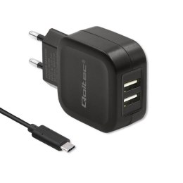 Ładowarka sieciowa 17W | 5V | 3.4A | 2xUSB + kabel USB typC