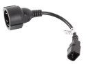 Przedłużacz kabla zasilającego IEC 320 C14 - Schuko 20cm czarny