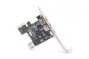 Karta (Kontroler) Firewire (400) PCI Exp., 2xZew. 1xZew.(Mini) IEEE1394a 6pin+Mini,Low Profile,VT6308P