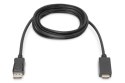 Kabel adapter DisplayPort 1.2 z zatrzaskiem 4K 60Hz UHD Typ DP/HDMI A M/M czarny 2m