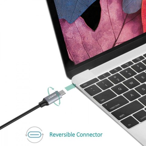 CB-CD6 kabel USB-C - USB-C 2m 60W PD 3A 20V nylonowy oplot czarny
