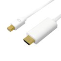 Kabel mini DisplayPort do HDMI,4K, 2m Biały