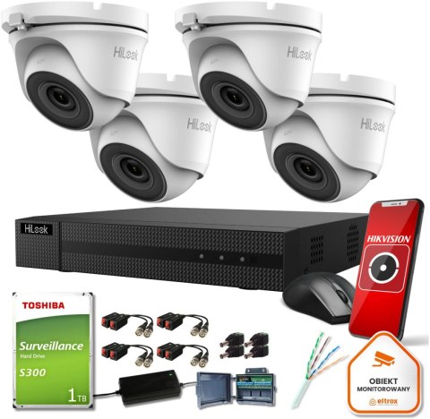 Zestaw monitoringu Hilook 4 kamer 2mpx TVICAM-T2M z dyskiem 1TB
