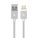 Kabel magnetyczny MicroUSB - USB srebrny 1 m