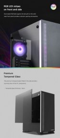 Obudowa S5 Black ATX Mid Tower PC Case RGB fan TG