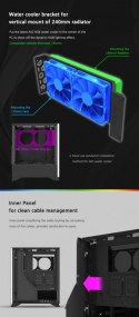 Obudowa S5 Black ATX Mid Tower PC Case RGB fan TG