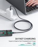 CB-CC1 OEM nylonowy kabel Quick Charge USB C - USB C | 1m | 5 Gbps | 3A | 60W PD | 20V