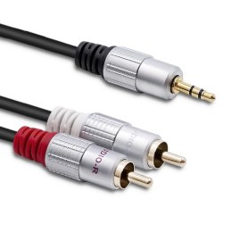 Kabel 2xRCA / Mini Jack 3.5mm | 2m | czarny