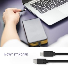 Kabel USB 3.1 typ C męski | USB 3.1 typ C męski | 2m | Czarny