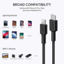 CB-CL03 Black nylonowy kabel Lightning-USB C | USB Power Delivery USB-PD | 2m | certyfikat MFi Apple