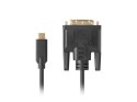 Kabel USB-C(M)->DVI-D(24+1)(M) 1M czarny