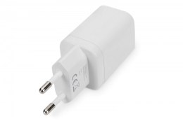 Ładowarka sieciowa zasilacz 1x USB-A 12W 1x USB-C 18W PD 3.0 max. 30W Biała