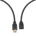 Kabel HDMI v2.0 F-M pozłacany 3m przedłużacz