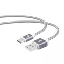 Kabel USB-USB C 1.5m szary sznurek premium