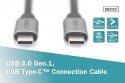 Kabel połączeniowy USB 3.0 60W/5Gbps Typ USB C/USB C M/M 0,5m Czarny