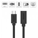 Przedłużacz USB-C 3.1 10Gbps; 4K; PD 100W; M/F; 1m; C14086BK-1M