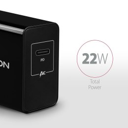 ACU-PD22 Ładowarka sieciowa PD 22W, 1x port USB-C, PD3.0/QC3.0/AFC/FCP/Apple