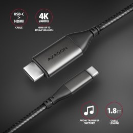 RVC-HI2MC Adapter USB-C -> HDMI 2.0 4K/60Hz Aluminum, 1.8m kabel