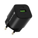 Ładowarka USB/USB-C QC3.0 30W technologia GaN Czarna