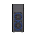 Obudowa Midi Tower Fornax M100B ATX niebiesie wentylatory Czarna