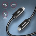 BUCM2-CM10AB Kabel USB-C - USB-C, 1.0m 5A charging, ALU, 240W PD, oplot, USB2.0