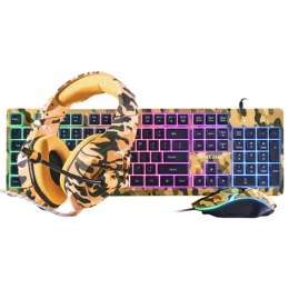 Zestaw TZ3001 RGB: mysz, klawiatura, słuchawki żółte Camo
