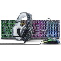 Zestaw TZ3002 RGB: mysz, klawiatura, słuchawki camo Szare