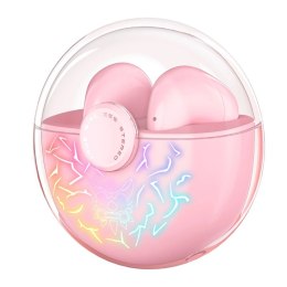 Słuchawki bezprzewodowe douszne gamingowe T35 różowe