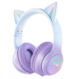 Słuchawki gamingowe B90 RGB kocie uszy Fioletowe