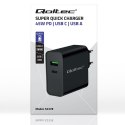 Ładowarka Super Quick PD | 1xUSB-C | 1xUSB | 45W | 5-20V | 2.25-3A | Czarna