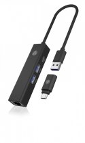 Hub IB-HUB1439-LAN 4w1 HUB, 1x USB-C, 2xUSB-A, 1x LAN