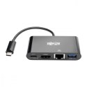 Wieloportowy adapter USB-C 4K HDMI, port USB-A, GbE, ładowanie PD 60 W, HDCP U444-06N-H4GUBC Czarny