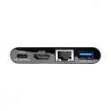 Wieloportowy adapter USB-C 4K HDMI, port USB-A, GbE, ładowanie PD 60 W, HDCP U444-06N-H4GUBC Czarny