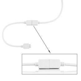 Złączka do taśm LED z kablem | RGB | dwustronna | IP20 | biała | 2 szt | 2 x 4 pin męski | 15 cm