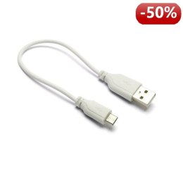 G&BL Kabel USB, USB A M- Micro USB B M, 0.2m, biały