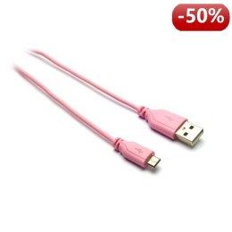 G&BL Kabel do ładowania i synchronizacji danych, USB A M- Micro USB B M, 1m, różowy