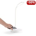 Nedis Lampka biurkowa LED z kontrolą dotykową | Bezprzewodowa ładowarka Qi Charger | 1.0 A | 5 W | biała