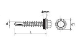 WKRĘT SAMOWIERTNY IMPAX Z EPDM OCYNKOWANY 5.5*50MM #5MM