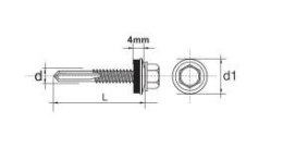 WKRĘT SAMOWIERTNY IMPAX Z EPDM #12MM RAL7016 5.5*32MM