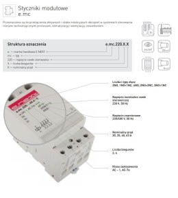 STYCZNIK MODUŁOWY E.MC.220.4.25.4NO 4P 25A 4NO